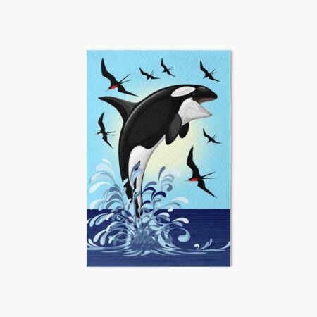 Orca Killer Whale jumping out the Ocean Art Board Print