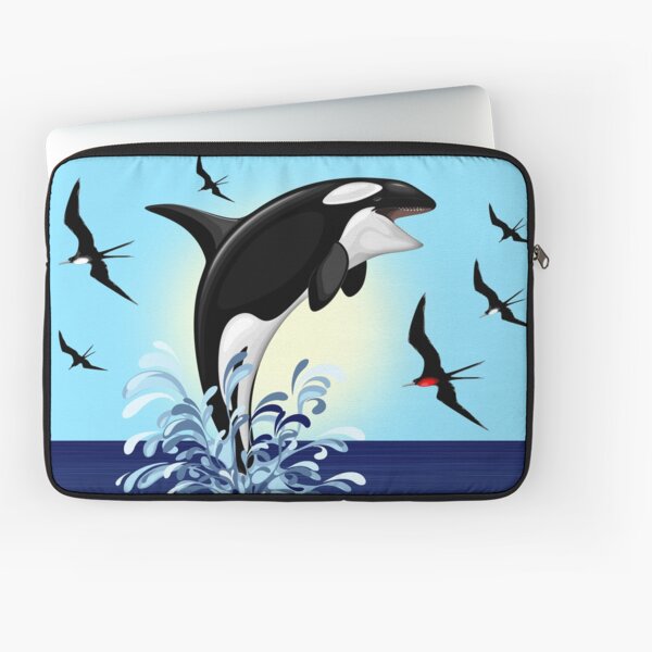 Orca Killer Whale jumping out the Ocean Laptop Sleeve
