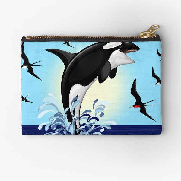 Orca Killer Whale jumping out the Ocean Zipper Pouch