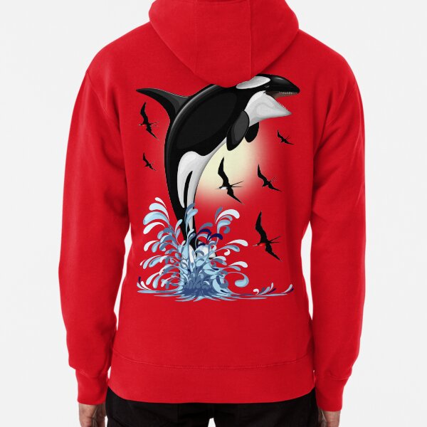 Orca Killer Whale jumping out the Ocean Pullover Hoodie
