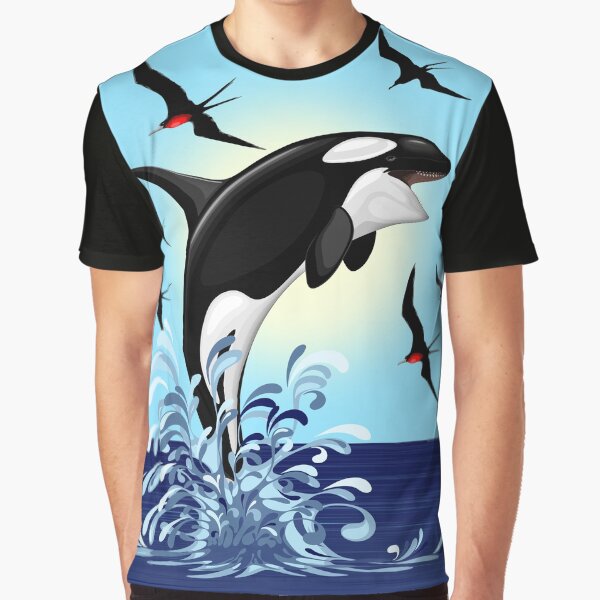 Orca Killer Whale jumping out the Ocean Graphic T-Shirt