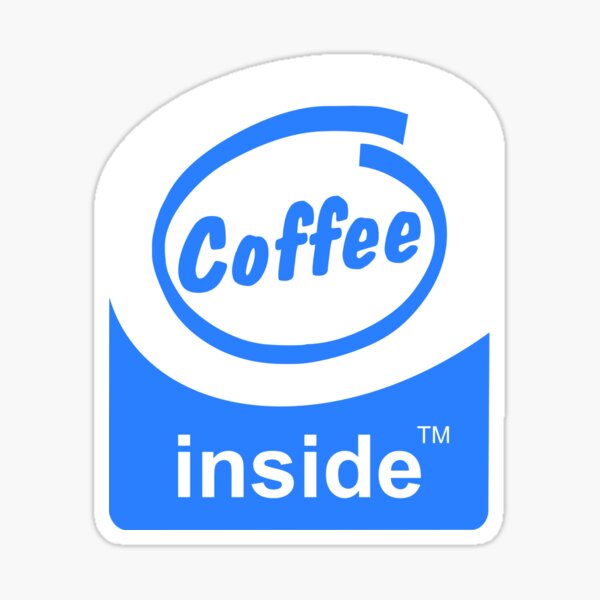 Coffee Inside Funny Logo Parody Sticker