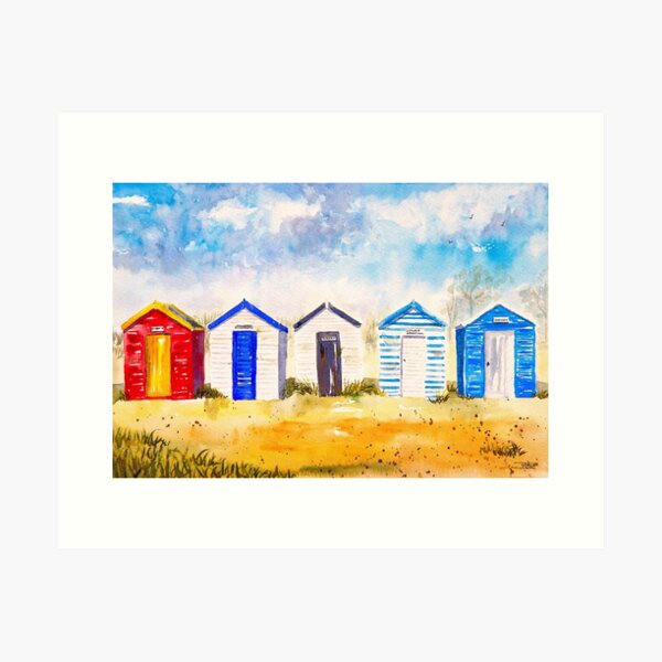 Item preview, Beach Huts at Southwold designed and sold by DHWebb Art.