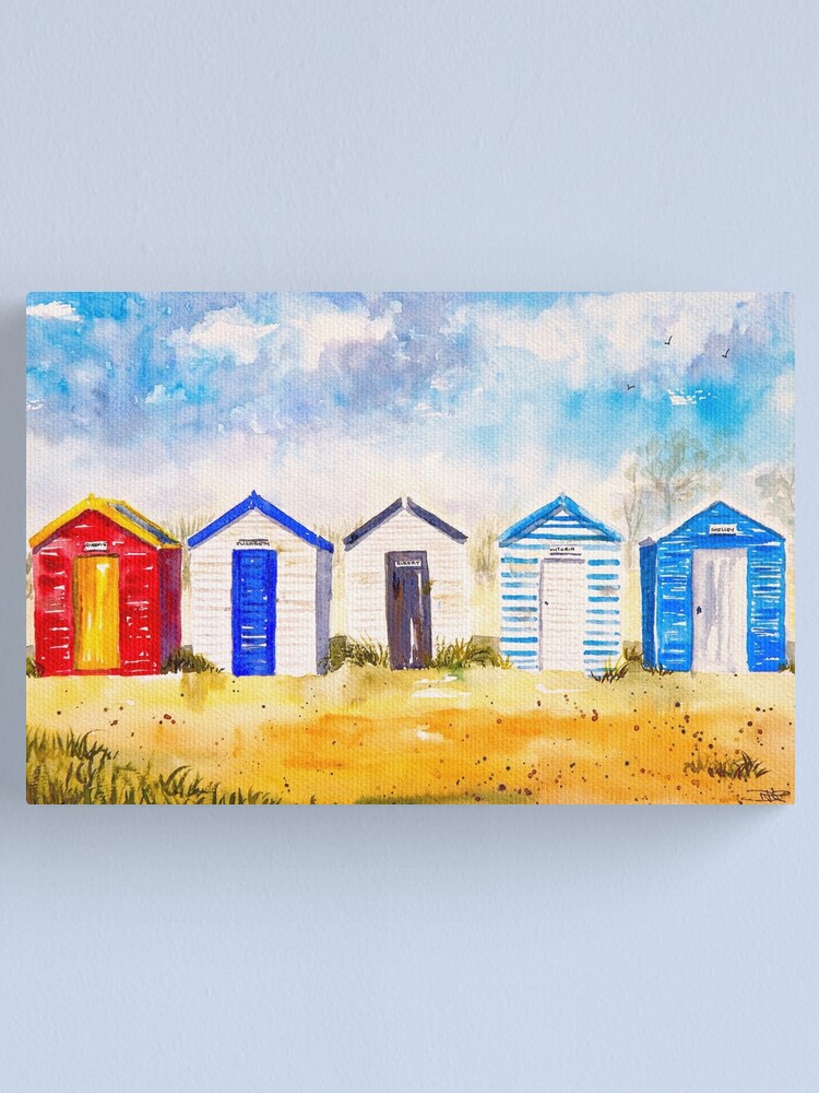 Beach Huts At Southwold Canvas Print By Closetpainter Redbubble