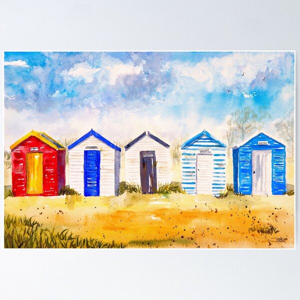 Item preview, Beach Huts at Southwold designed and sold by DHWebb Art.