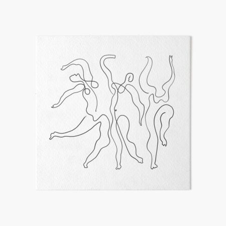 Picasso Line Art - Dancers Art Board Print