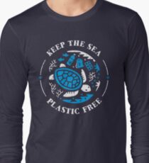 Keep the Sea Plastic Free Marine Scene Long Sleeve T-Shirt