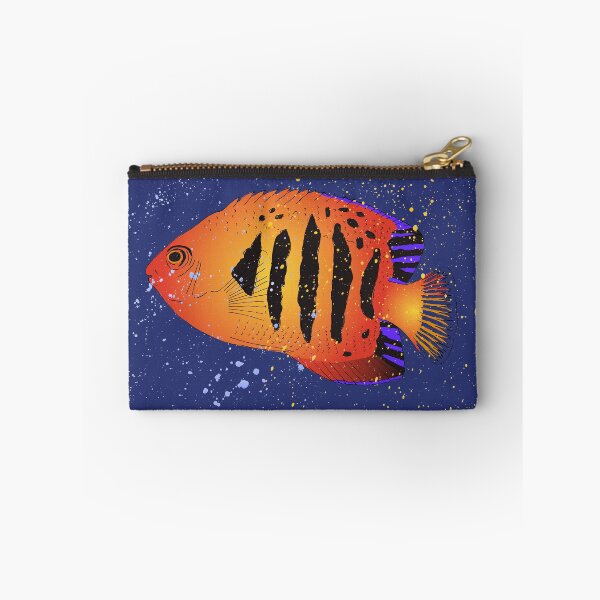 Item preview, Tropical Bright Orange Flame Angelfish Illustration designed and sold by HotHibiscus.