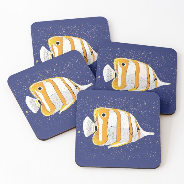 Item preview, Copperband Butterflyfish Beaked Coral Fish Illustration designed and sold by HotHibiscus.