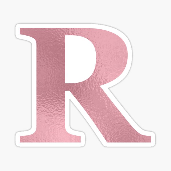 Letter R Pink Glitter Stickers | Redbubble