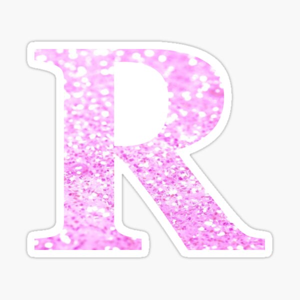 Letter R Pink Glitter Stickers | Redbubble