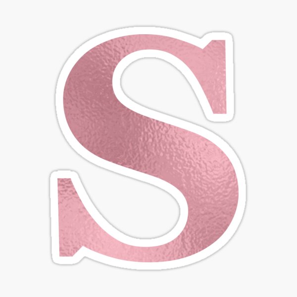 Letter S Pink Glitter Stickers | Redbubble