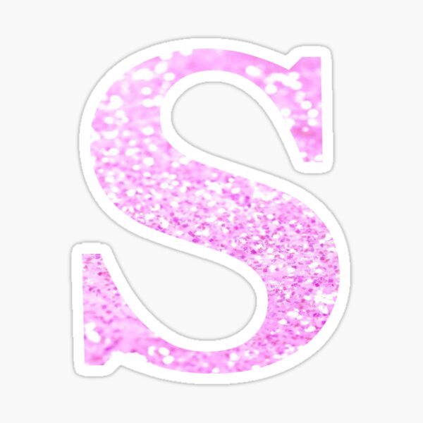 Letter S Pink Glitter Stickers | Redbubble