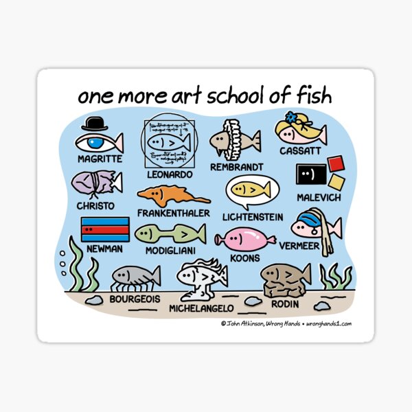 one more art school of fish Sticker