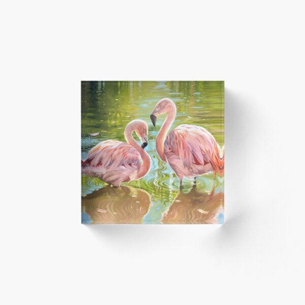 Item preview, Flamingos in Love - Oil Painting designed and sold by Debbie Clark.