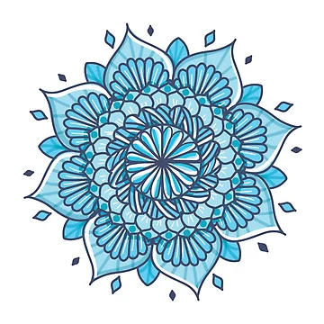 Artwork thumbnail, Blue Gradient Mandala Sticker by RipDesigns