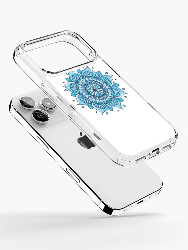 Thumbnail 2 of 5, iPhone Case, Blue Gradient Mandala Sticker designed and sold by RipDesigns.