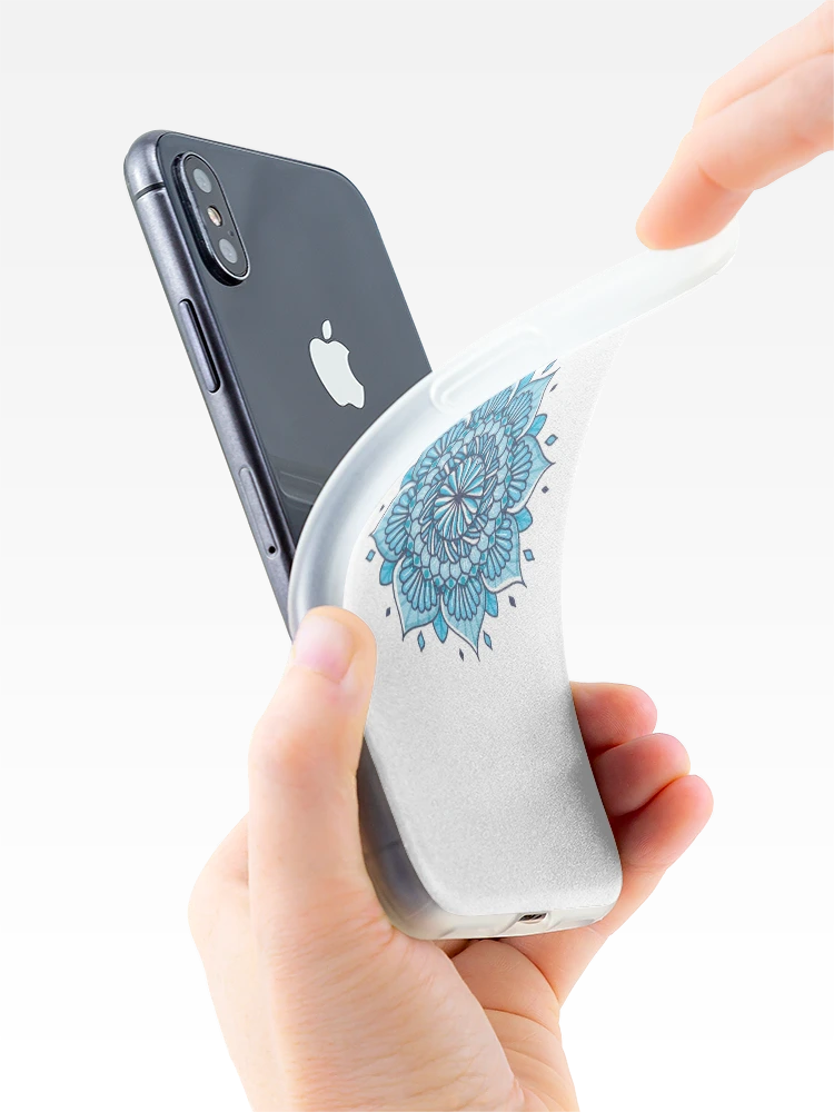 Thumbnail 4 of 5, iPhone Case, Blue Gradient Mandala Sticker designed and sold by RipDesigns.