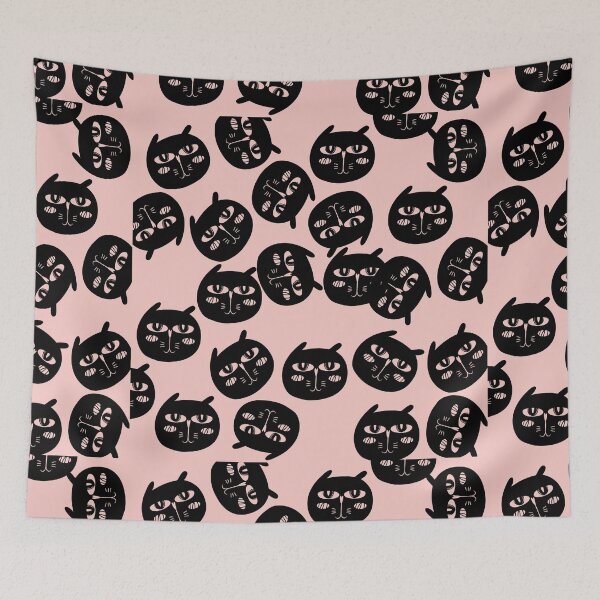 Item preview, Face Black Cat Pattern designed and sold by Bebichic.