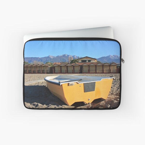Item preview, photo of a yellow boat on a sandy beach designed and sold by alessiapenny.