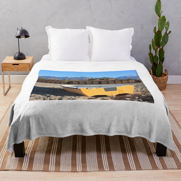 Item preview, photo of a yellow boat on a sandy beach designed and sold by alessiapenny.