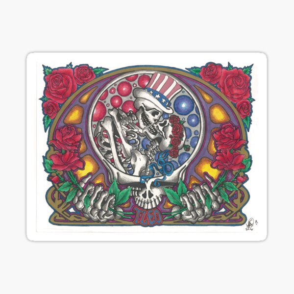 7995 50TH Anniversary-Metallic Stickers 2 x 2-BRAND NEW Grateful Dead 