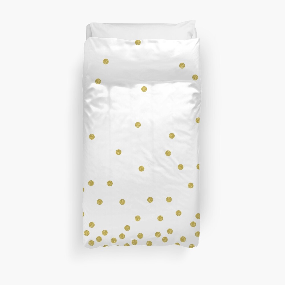 "Gold polka dot" Duvet Cover by cafelab Redbubble