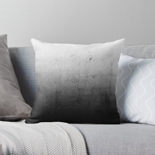 Black Ombre on Concrete Texture Throw Pillow