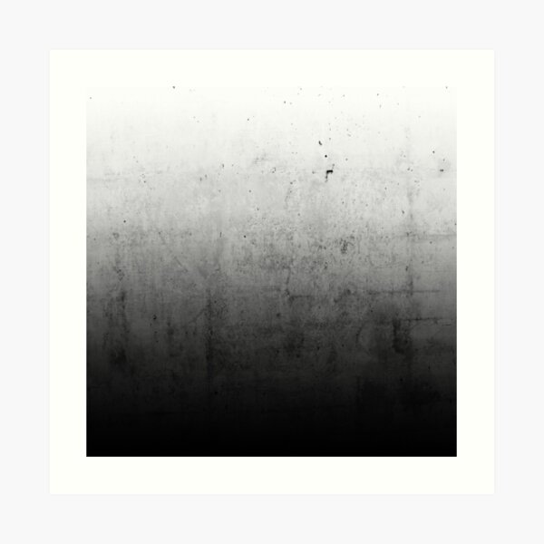 Black Ombre on Concrete Texture Art Print