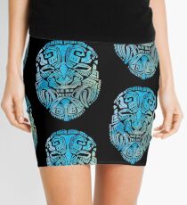 Mesoamerica Mask Watercolor Mini Skirt