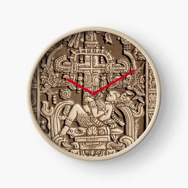 Ancient Astronaut. Pakal, Maya, sarcophagus lid. Clock
