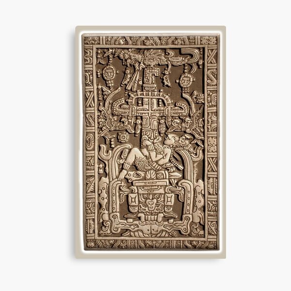 Ancient Astronaut. Pakal, Maya, sarcophagus lid. Canvas Print