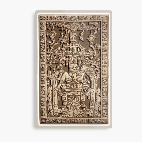 Ancient Astronaut. Pakal, Maya, sarcophagus lid. Metal Print