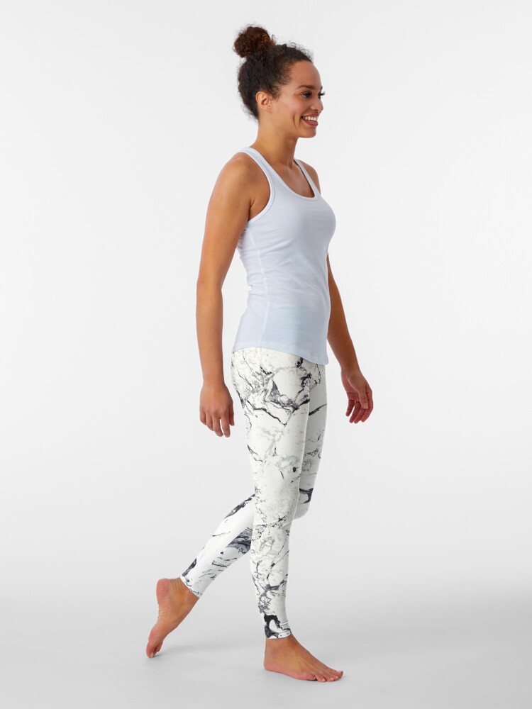 Disover White Marble Contrast Leggings