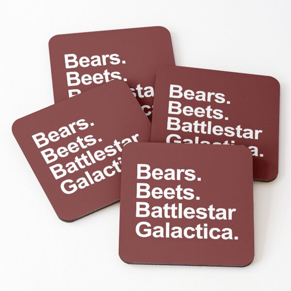 Bears Beets Battlestar Galactica Shirt - The office Shirt. Coasters (Set of 4)