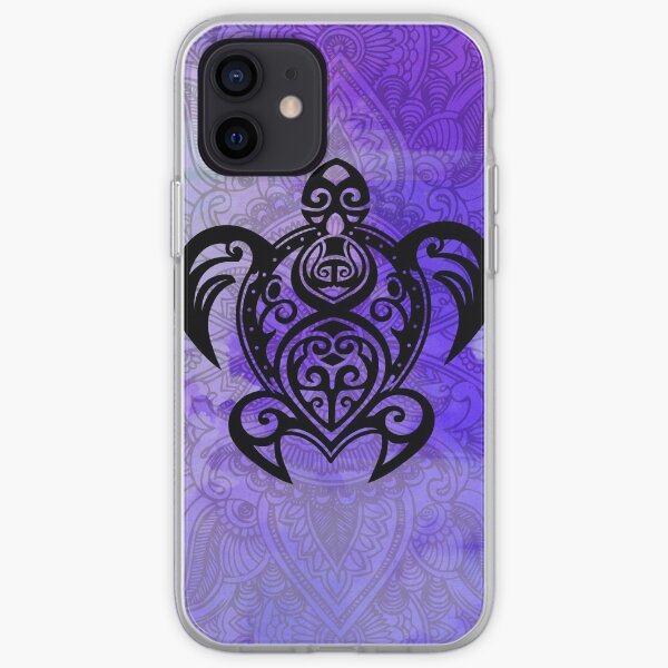 Sea Turtle Mandala Paisley on Purple - Hawaiian style iPhone Soft Case