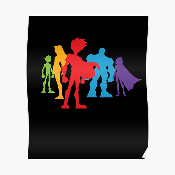 Teen Titans silhouette Poster