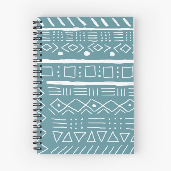 Item preview, White Tribal-Inspired Pattern on Blue designed and sold by designcardinal.