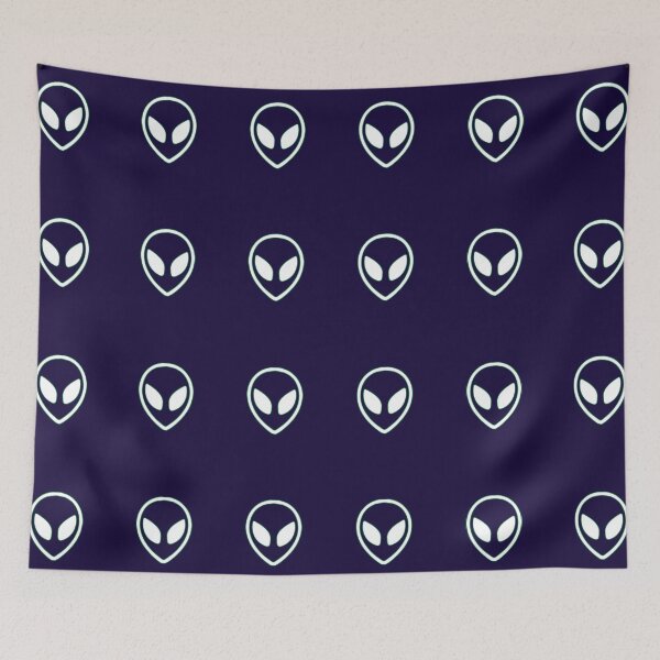 Item preview, Space Out Alien Pattern Navy Blue designed and sold by Bebichic.