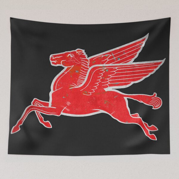 Item preview, Red Pegasus distressed version facing left. designed and sold by htrdesigns.
