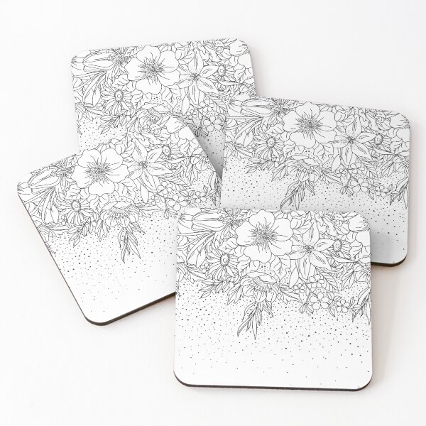 Item preview, Cute Black White floral doodles and confetti design designed and sold by InovArtS.