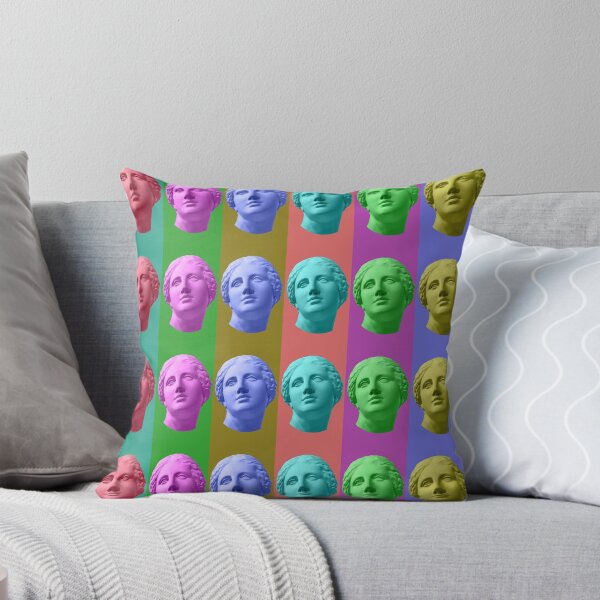 Item preview, Six colorful gypsum copy of ancient statue Venus head isolated on a multicolors background. Zin art. designed and sold by bashta.