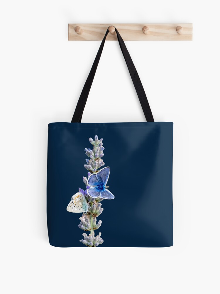 Thumbnail 1 von 2, Stofftasche, Geschenkidee Foto Schmetterlinge auf Lavendel designt und verkauft von Igelchen.