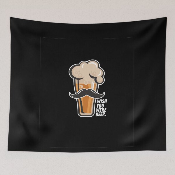 Item preview, Wish You Were Beer Mug with Moustache Funny Drinking Team Lager Gift designed and sold by lxmag.
