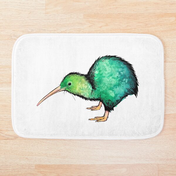 Nette Kiwi - Aquarellkunst Badematte