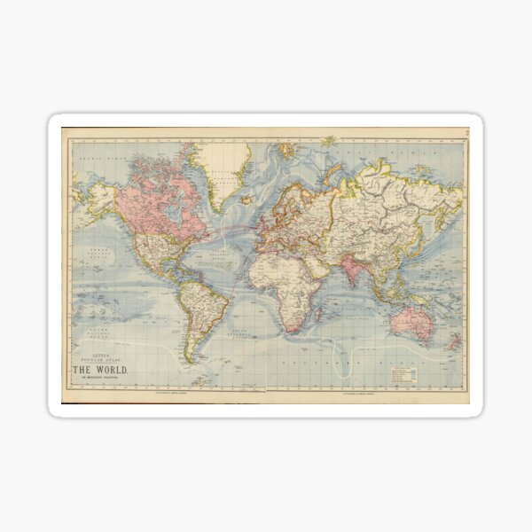 vintage colorful historical rainbow world map boho sticker by easteuromaps redbubble