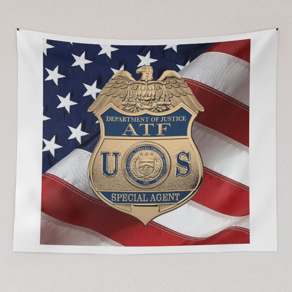 Item preview, The Bureau of Alcohol, Tobacco, Firearms and Explosives - ATF Special Agent Badge over American Flag designed and sold by Serge Averbukh Art Studio.