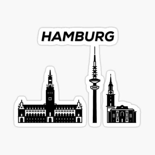 Autoaufkleber Sticker Hamburg Wappen, Aufkleber Kontur, Diverses