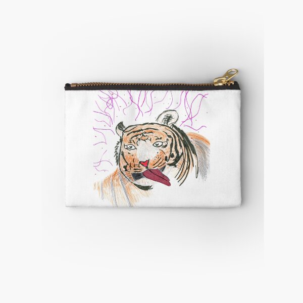 Item preview, Happy Silly Tiger Face Illustration designed and sold by QuirkyHeartmade.