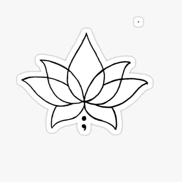 Lotus flowe semi colon Sticker